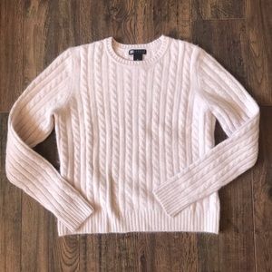Carole Little Wool/ Angora Pink Cable Knit Sweater